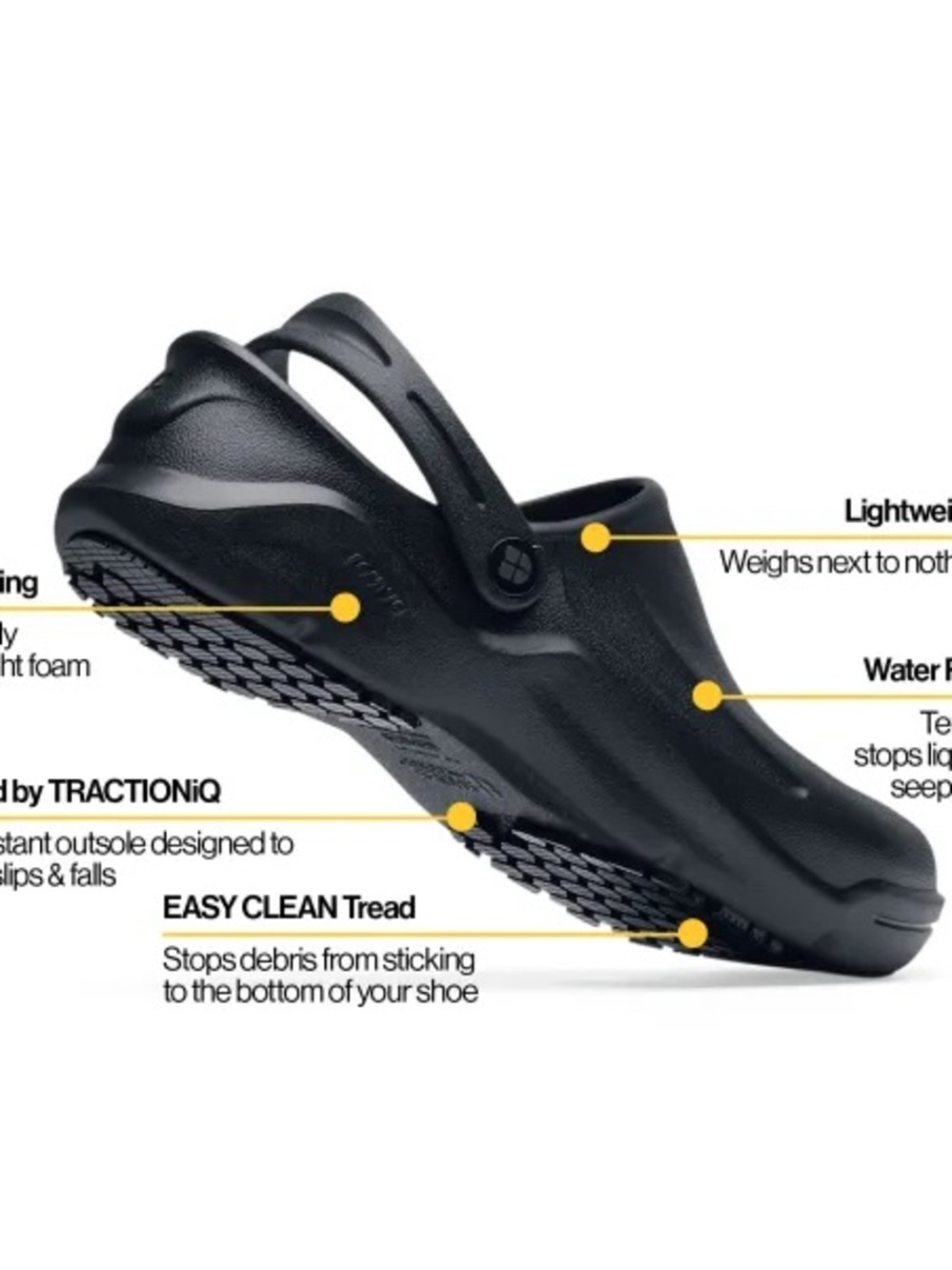 Men and Women Lightweight Black Slip-On Clog